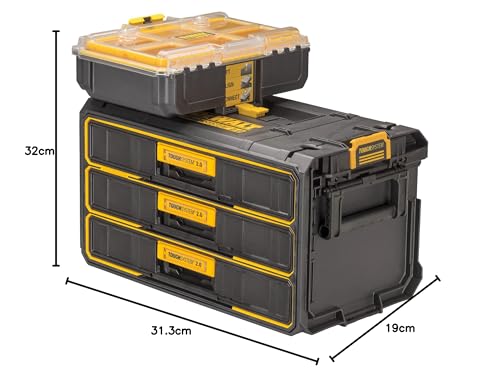 Dewalt Dwst08330-1 Unità 3 Cassetti, 3 Cassett Profondi in ABS, Compatibile con Moduli Tough System 2.0 e 1.0