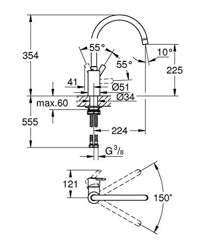 Grohe 32670DC2 Miscelatore Lavello, Acciaio Satinato