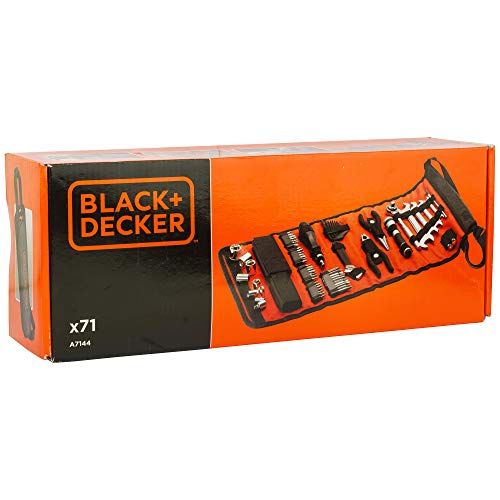 BLACK+DECKER, Set Accessori Per Auto, 71 Pezzi, Nero, 40.5 x 29.5 x 28.5 cm. A7144-XJ