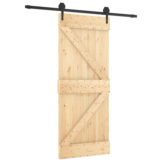 vidaXL Porta Scorrevole con Set Hardware 85x210 cm Legno Massello Pino