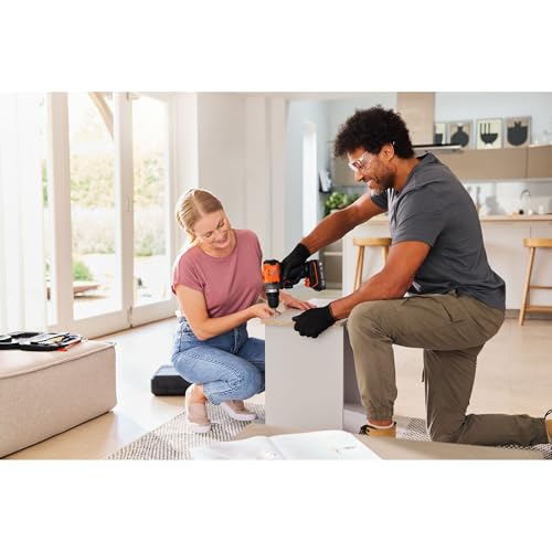 BLACK+DECKER POWERCONNECT™ 18V Trapano avvitatore a batteria con 2 batterie da 2,0Ah, caricatore da 1A e kitbox, BCD382D2XK-QW