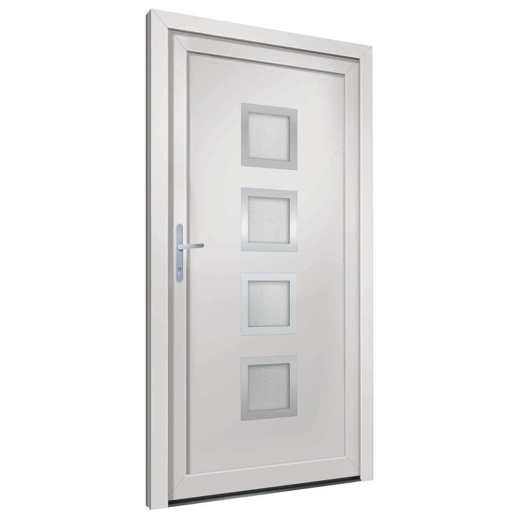 vidaXL Porta Ingresso Bianca 88x200 cm in PVC, porta, porta di ingresso, porta d'ingresso in PVC, porta entrata, porta in PVC, porte, porte in PVC