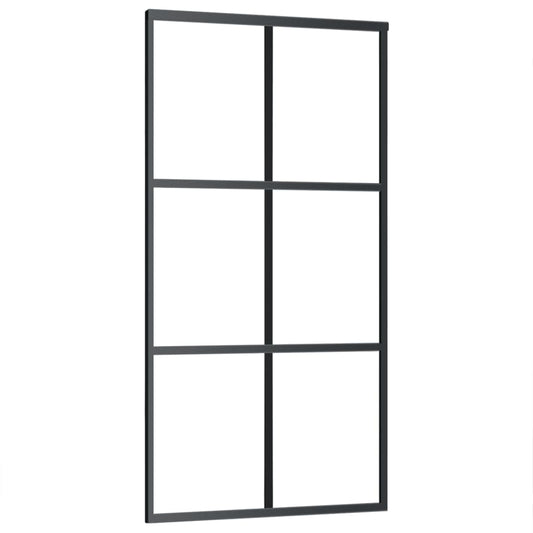 vidaXL Porta Scorrevole in Vetro ESG e Alluminio 102x205 cm Nera