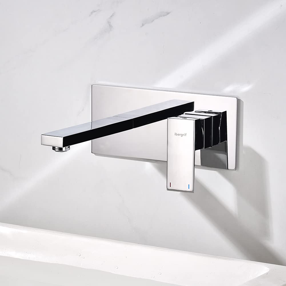 Ibergrif Atenas, Miscelatore Lavabo Incasso, Rubinetto Monocomando per Bagno, Cromo