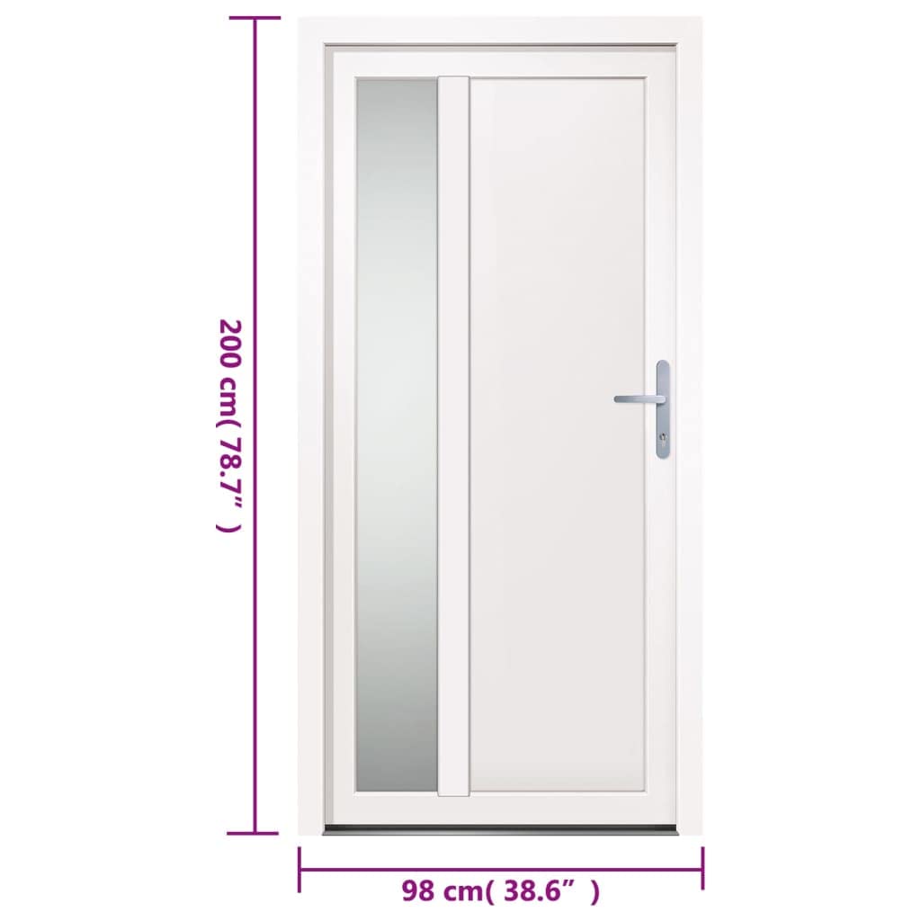 vidaXL Porta Ingresso Bianca 98x200 cm in PVC, porta, porta di ingresso, porta d'ingresso in PVC, porta entrata, porta in PVC, porte, porte in PVC