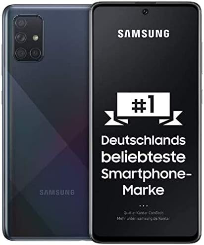 SAMSUNG Galaxy A71 Smartphone 128GB Dual-Sim 5G, Display 6.7 Super AMOLED, 6 GB RAM, Batteria 4500 mAh, Android 10 - Italian Version (128 GB + 5G, Nero (Prism Crush Black))