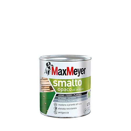 Maxmeyer Smalto All'Acqua Poliuretanico Opaco Bianco 0,75 L