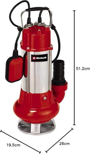 Einhell Pompa per acque scure GC-DP 1340 (1300 W, portata max 23000 L/h, prevalenza 10 m, immersione max 5 m, corpi estranei fino a 40 mm, extra robusta)