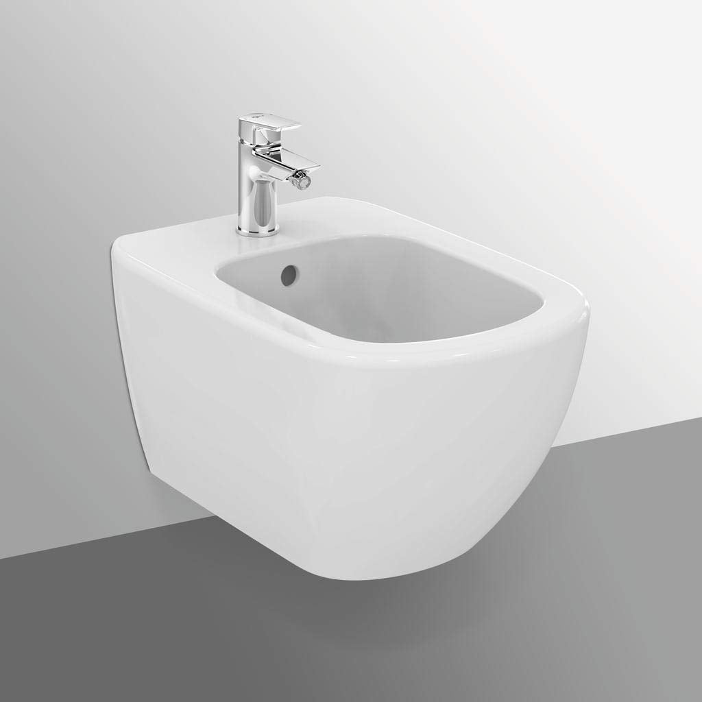 Ideal Standard T457001 TESI Bidet sospeso con fissaggi nascosti - Bianco - Logo rings