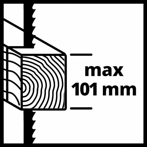 Einhell Sega a nastro TC-SB 245 L (400 W, 726 m/min, larghezza di passaggio 245 mm, altezza di taglio max. 101 mm, piano di taglio regolabile, guida parallela e angolare, collegamento di aspirazione)