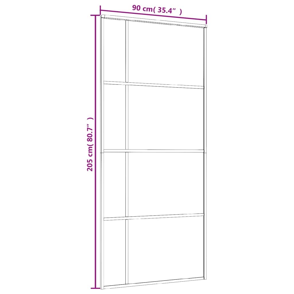 vidaXL Porta Scorrevole in Vetro ESG e Alluminio 90x205 cm Nera