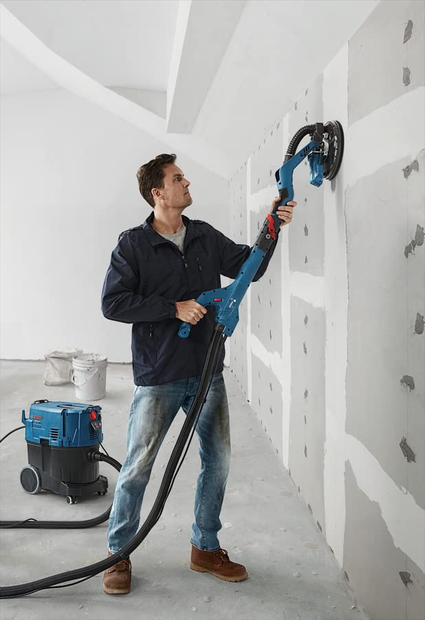 Bosch Professional Levigatrice per Cartongesso Gtr 55-225 (550 Watt, Ø Platorello Abrasivo 215 Mm, Incl. 1 Foglio Abrasivo M480, 1 Set di Platorelli Abrasivi Morbidi, 3 Fermacavi, in Valigetta)