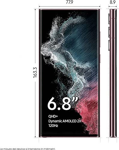 Samsung S908B/DS Galaxy S22 Ultra 5G, Dual, 256GB 12GB RAM, Burgundy