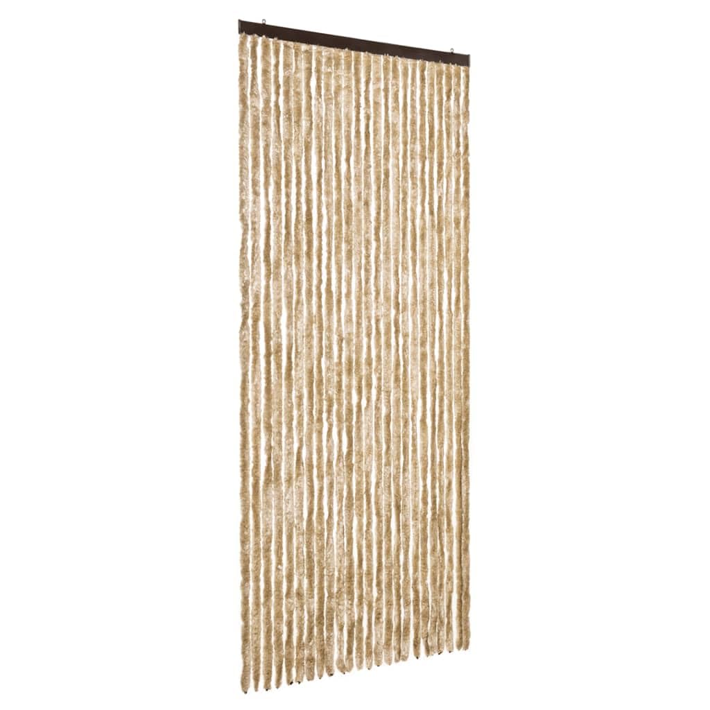 vidaXL Tenda Antimosche per Finestre e Porte Leggera Resistente all'Acqua Silenziosa Zanzariera Antiisetti 100x220 cm in Ciniglia Beige