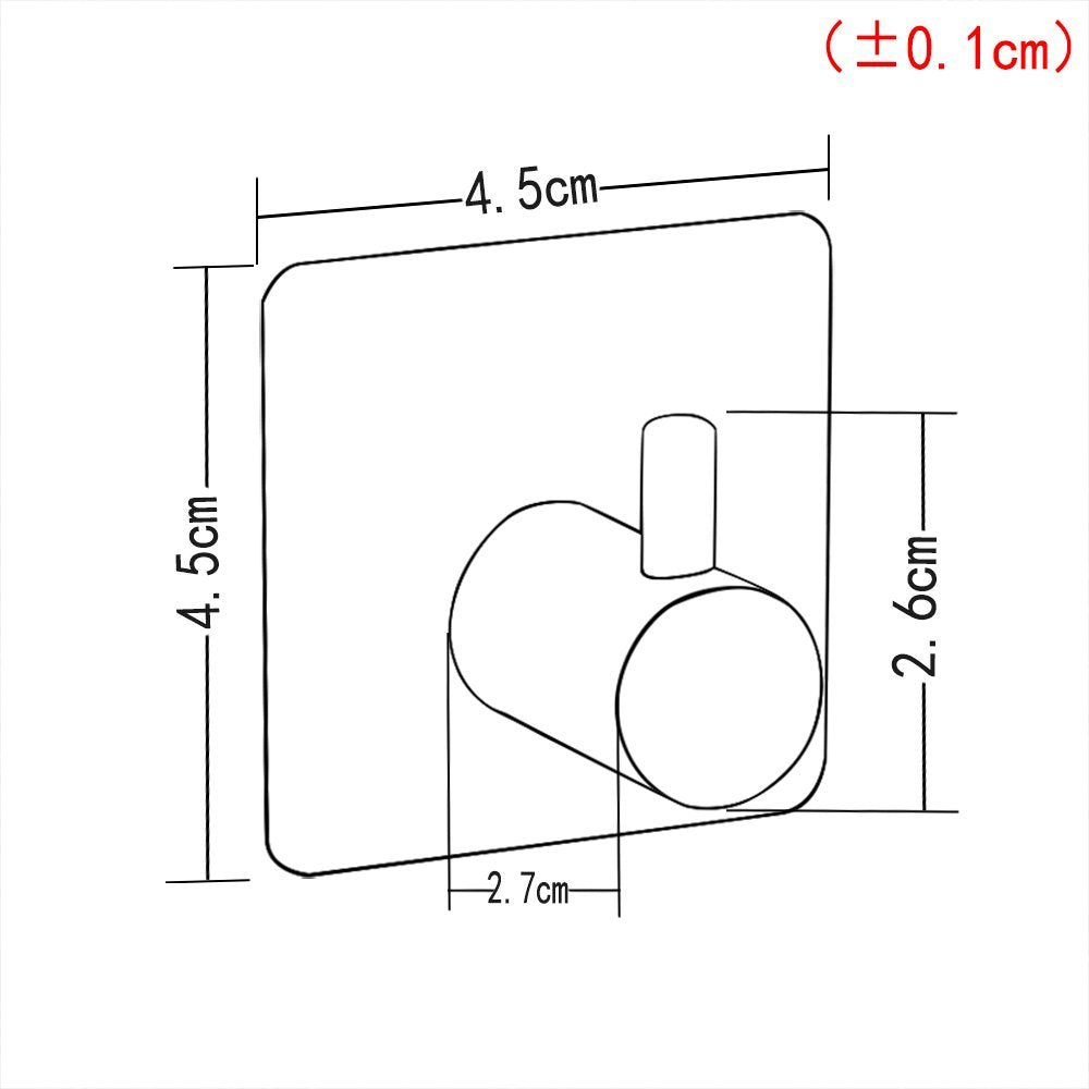 ZUNTO Ganci Adesivi Ganci Portasciugamani in Acciaio Inox Gancio Appendiabiti da Parete Autoadesivo/Gancio per Cucina e Bagno, 4 Pezzi