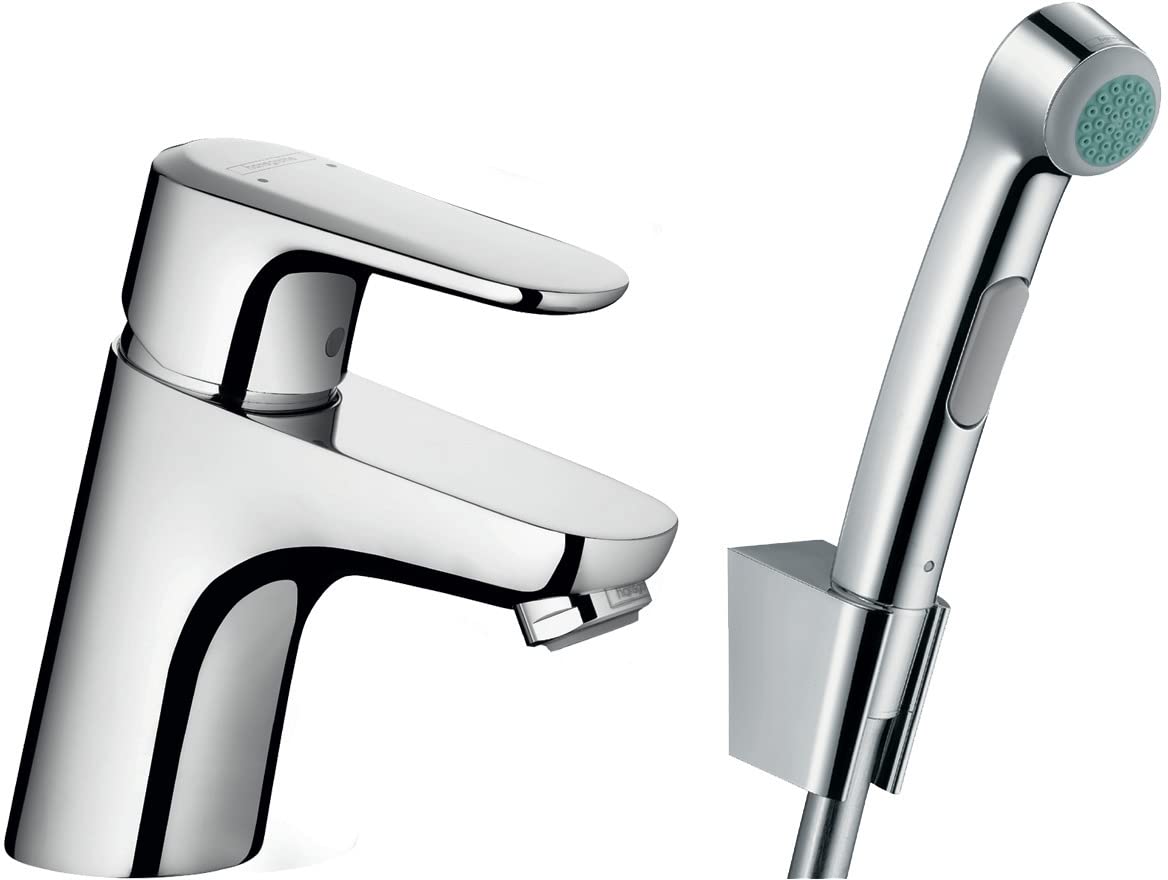 hansgrohe Ecos Miscelatore monocomando lavabo con doccetta bidette e flessibile doccia 160 cm, cromo, 32126000