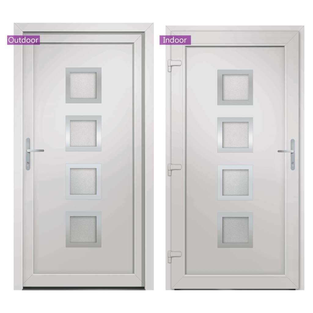 vidaXL Porta Ingresso Bianca 88x200 cm in PVC, porta, porta di ingresso, porta d'ingresso in PVC, porta entrata, porta in PVC, porte, porte in PVC