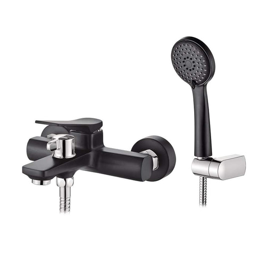 Ibergrif M13004B Rubinetto per Vasca Da Bagno Rubinetto Miscelatore Monocomando per Doccia con Doccetta, Supporto e Flessibile Rubinetto per Vasca Da Bagno