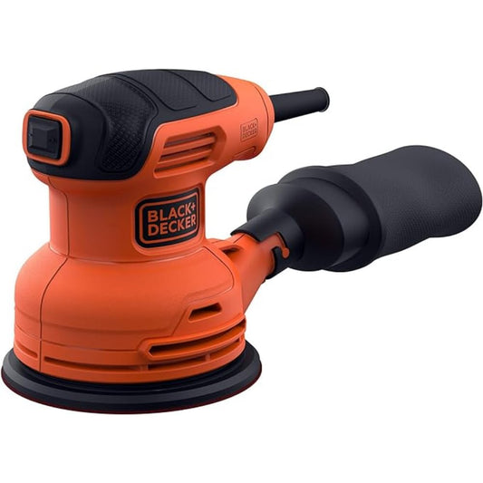 BLACK+DECKER Levigatrice roto orbitale 230W.Sacchetto raccoglipolvere incluso per un'area di lavoro più pulita. BEW210-QS