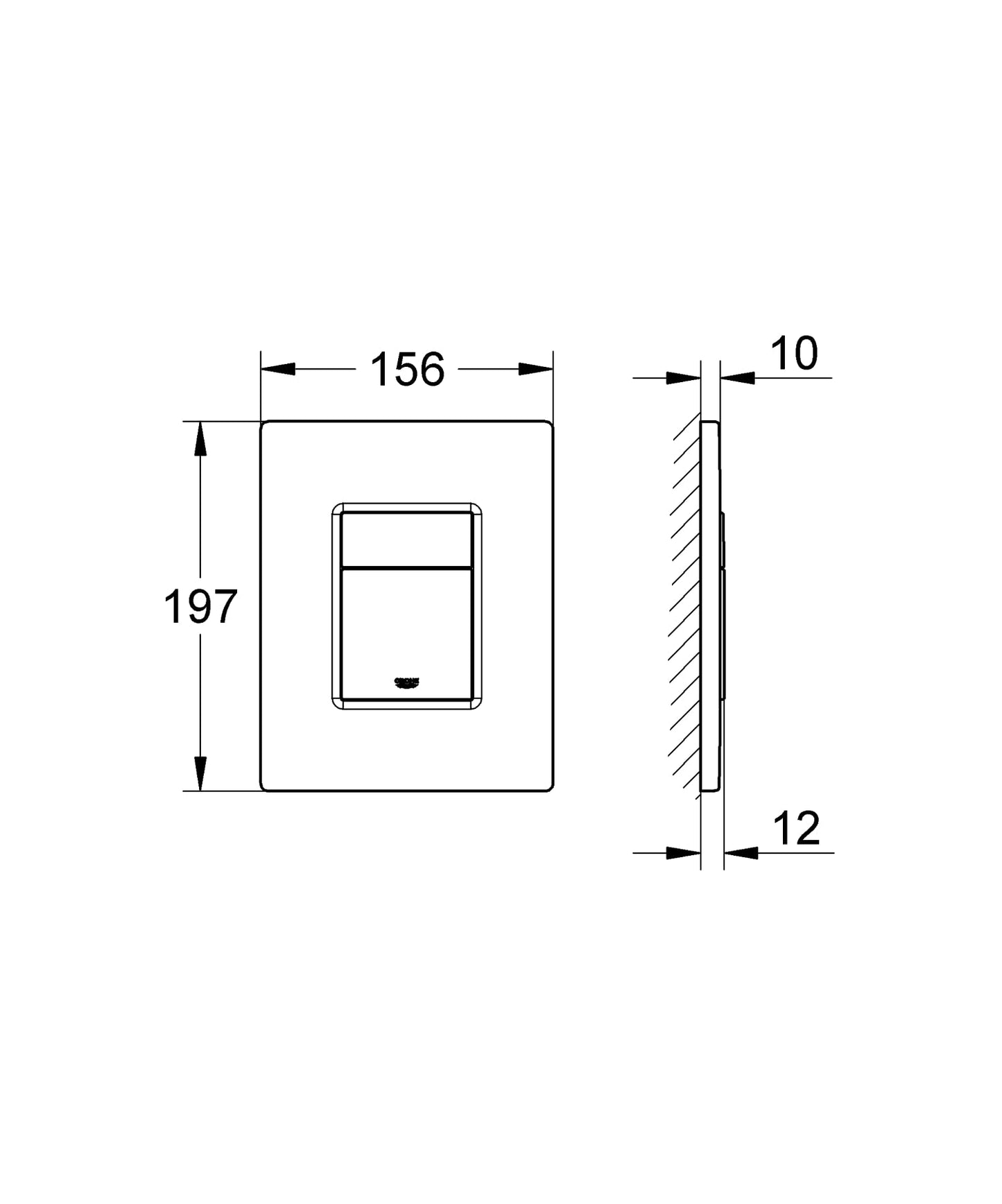 GROHE 38966KF0 Piastra a Filo, Nero