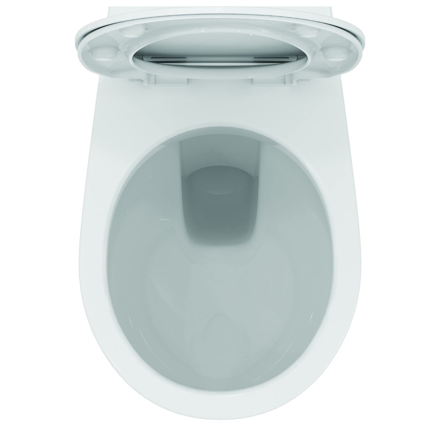 Ideal Standard TIRSO - Set WC sospeso bianco, senza flangia, sedile con freno di caduta per una chiusura morbida e silenziosa, resistente e facile da pulire, R034301