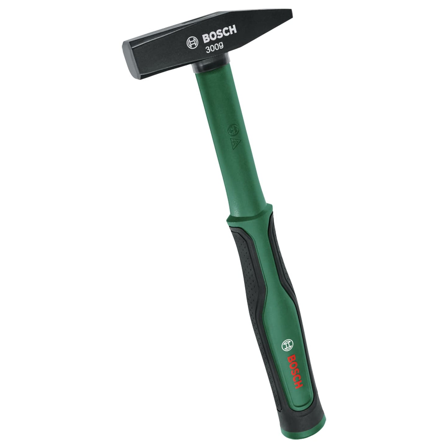 Bosch Martello da falegname 300g, comoda impugnatura, rivestimento Softgrip e anima in fibra di vetro, robusto acciaio ad alto tenore di carbonio, solida efficienza di percussione, minori vibrazioni