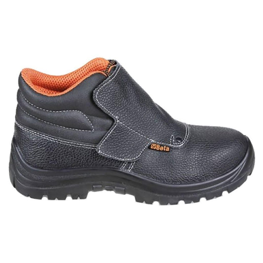 BETA 7245BK 44 - Scarpe alte stringate in pelle idrorepellente con rapido sfilamento e patella di protezione frontale con chiusura a strappo