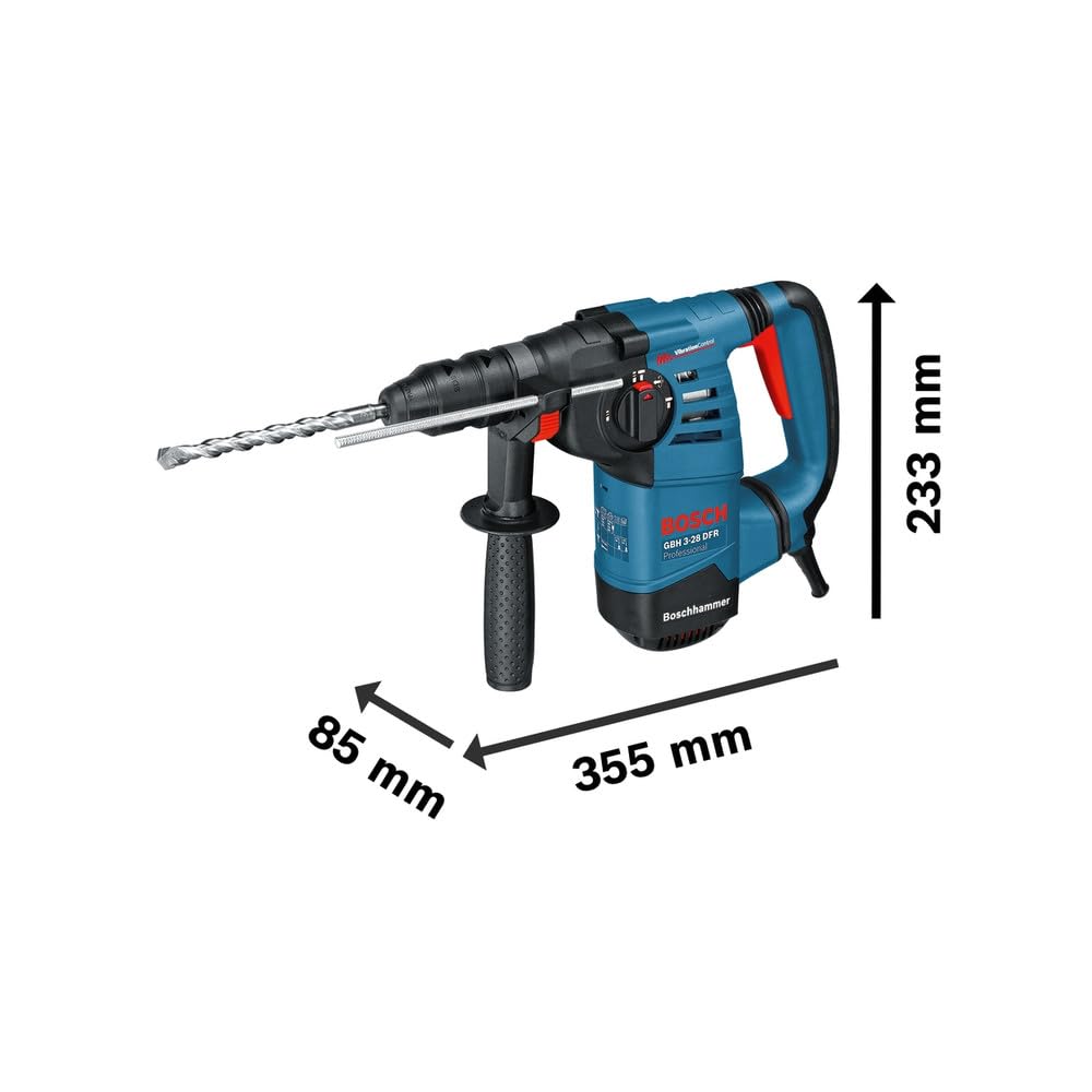 Bosch Professional 061124A000 Martello Perforatore GBH 3-28 DFR, Potenza del Colpo Max: 3.1 J, Mandrino Intercambiabile SDS Plus, W, 800 Watt