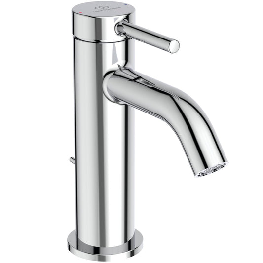 Ideal Standard BD846AA Ceraline Nuovo - Rubinetto per lavabo con scarico, con beccuccio, per lavabo, colore: Cromo