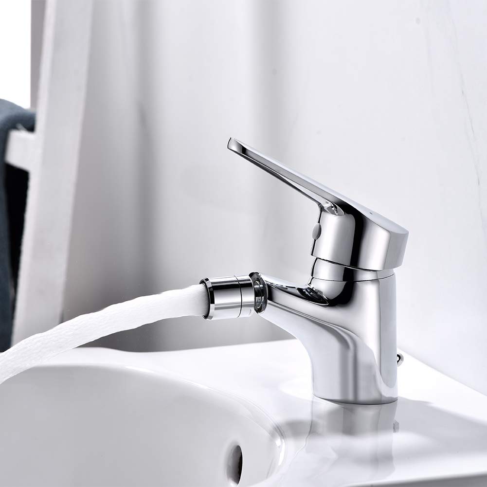 Ibergrif M15050 - Bidé De Lavabo De Baño Latón,Plata & , Scarico Lavabo Bagno Universale Pop Up 1/4 '', Valvola Piletta Lavandino Click Clack, Con Troppopieno, M, Grigio (Argento)