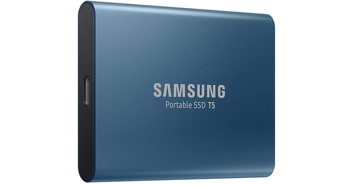 Samsung T5 500 GB USB 3.1 Gen 2 (10 Gbps, Type-C) External Solid State Drive (Portable SSD) Alluring Blue (MU-PA500B)