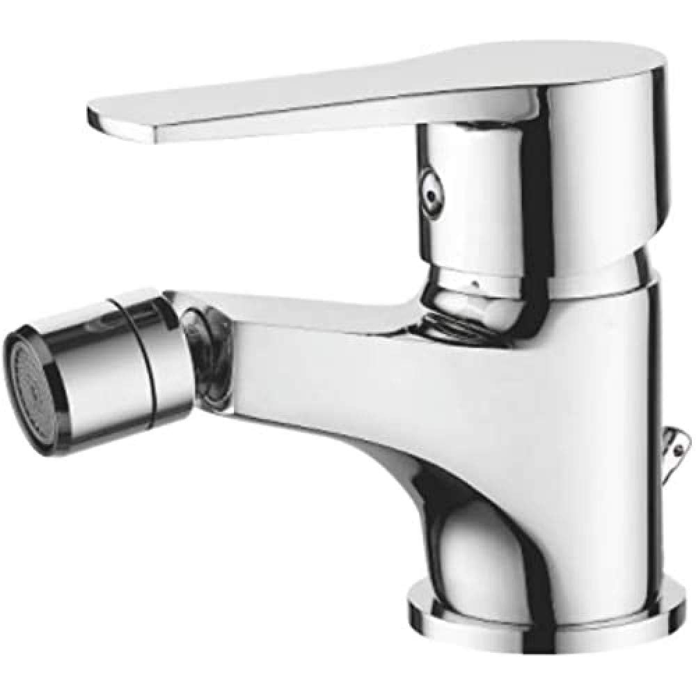 Ibergrif Miscelatore Monocomando Bagno con Flessibili Acqua Calda Fredda 3/8 Pollici da 40 cm & M15057 Star, Miscelatore Bidet Bagno Monocomando, Bidè per Lavabo, Cromo, Argento