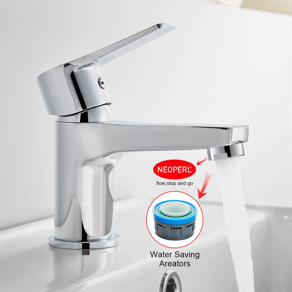 Ibergrif M11057 Star, Miscelatore Monocomando per Bagno, Rubinetto per Lavabo, Cromo, Argento