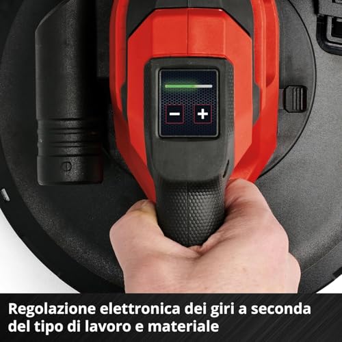 Einhell Professional Levigatrice per cartongesso a batteria TP-DWS 18/225 Li BL Solo Power X-Change (18 V, senza spazzole, incl. 6 x carta abrasiva Ø 225 mm e 1 x panno a rete, senza batteria)