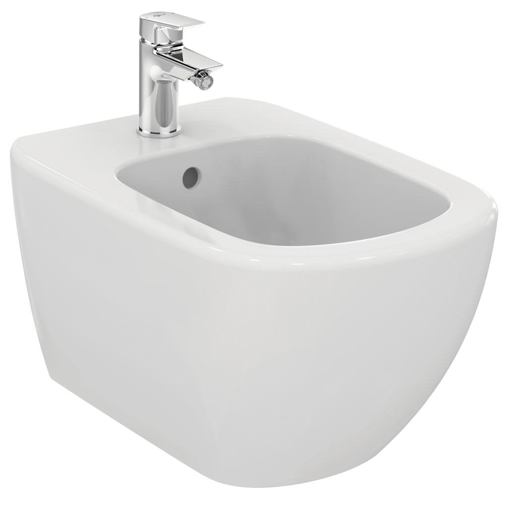 Ideal Standard T457001 TESI Bidet sospeso con fissaggi nascosti - Bianco - Logo rings