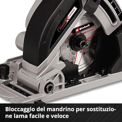 Einhell Mini sega circolare manuale a batteria TE-CS 18/89 Li-Solo Power X-Change (ioni di litio, 2500 min-1, profondità di taglio 28 mm, diametro lama 89 mm, senza batteria e caricatore)