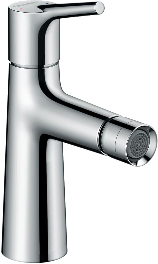 hansgrohe Talis S - Rubinetto per bidet con scarico a tirante, Miscelatore monocomando per bidet con altezza bocca 100 mm, cromo, 72200000