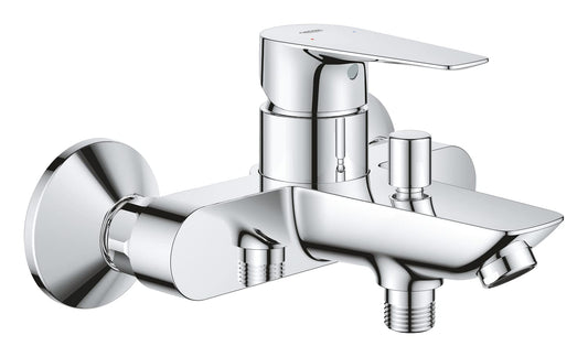 GROHE QUICKFIX Start Edge,Miscelatore monocomando per vasca-doccia,cartuccia a dischi ceramici GROHE Long-Life da 35 mm,Cromo,24198001