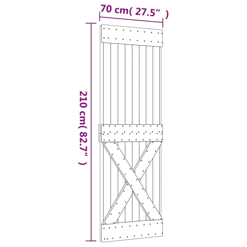 vidaXL Porta NARVIK 70x210 cm in Legno Massello di Pino