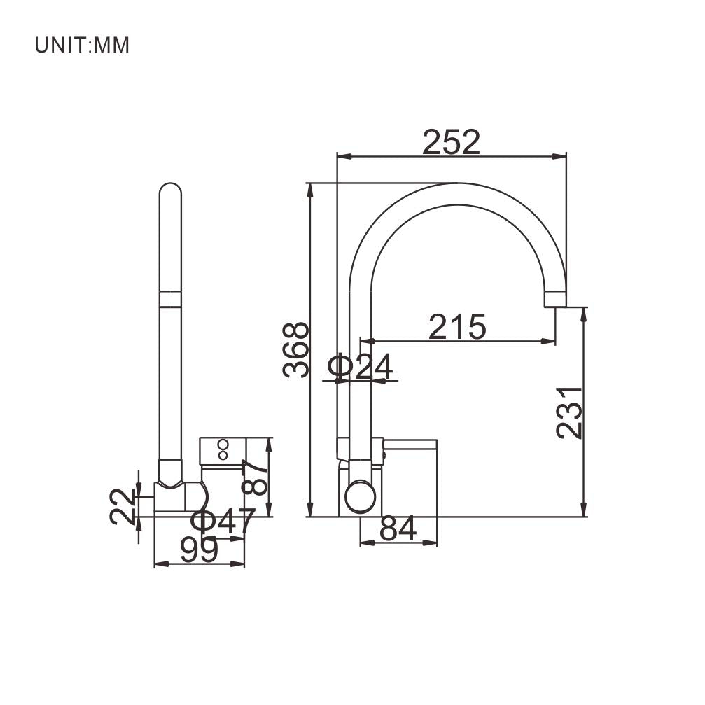 Ibergrif M22124 - Rubinetto da cucina ribaltabile, Rubinetto per lavello monocomando, Argento