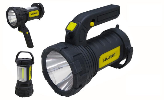 TORCIA LANTERNA A BATTERIA MAURER DA LAVORO 3 FUNZIONI A LED 200 LUMEN (33862)