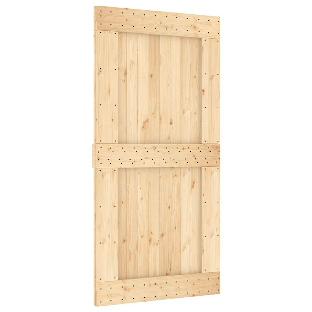 vidaXL Porta Scorrevole con Set Hardware 100x210cm Legno Massello Pino