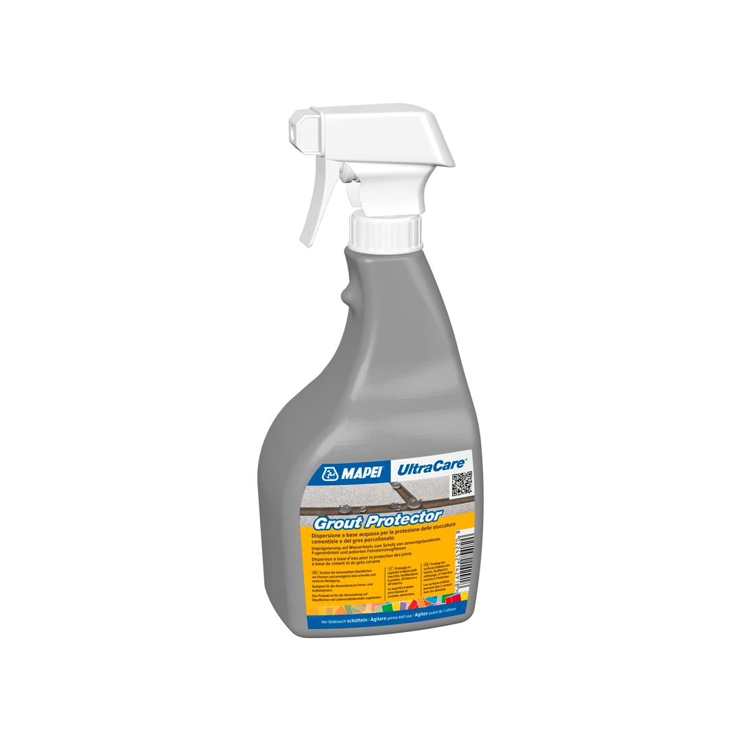 MAPEI Ultracare GROUT PROTECTOR per la protezione antimacchia delle stuccature cementizie e del gres porcellanato, Spray 0,75 Lt.