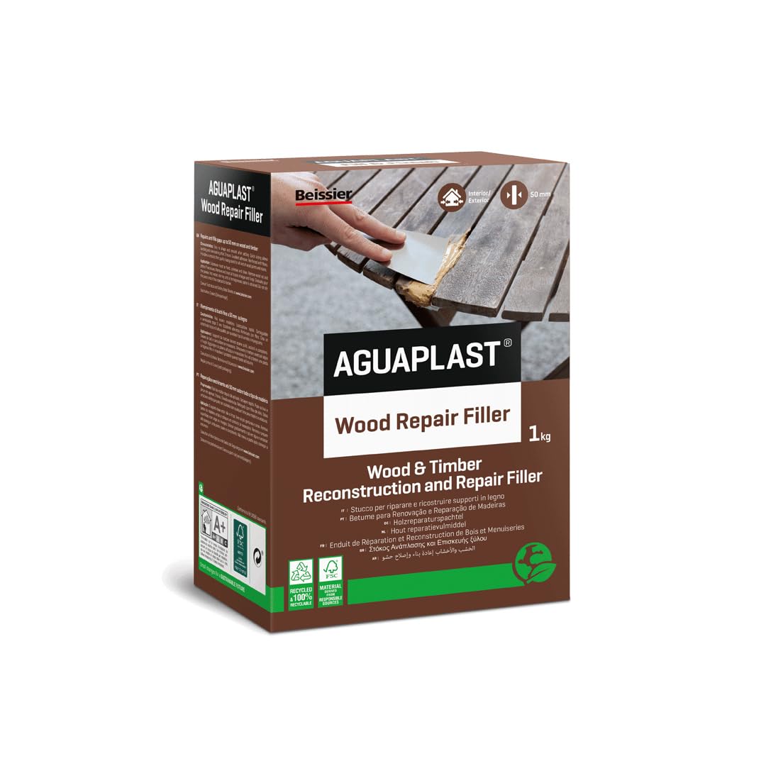 Aguaplast Wood Repair Filler, stucco riempitivo per legno fino a 50mm - verniciabile