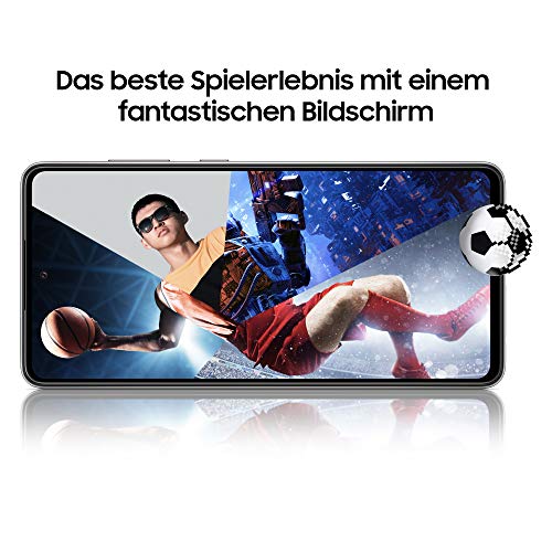 Samsung Galaxy A72 Smartphone ohne Vertrag 6,7 Zoll Infinity-O FHD+ Display, 128 GB Speicher, 5,000 mAh Akku und Super-Schnellladefunktion, schwarz, 30 Monate Herstellergarantie [Exklusiv bei Amazon]