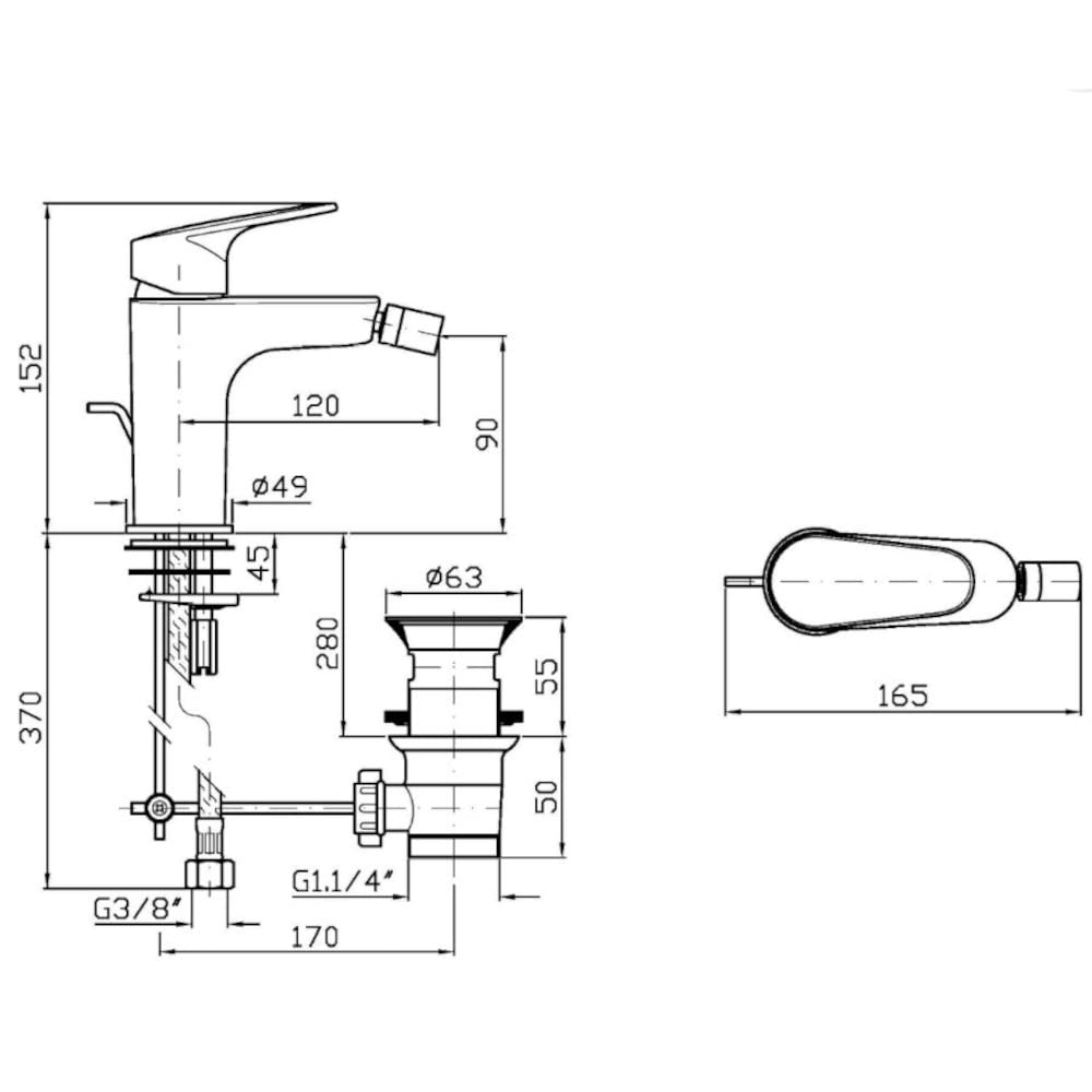 Rubinetto miscelatore rubinetteria per bidet bagno ottone cromato Zucchetti Rivo