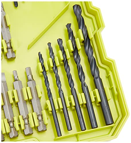 RYOBI - Valigetta con 127 accessori misti: 13 punte per metallo + 7 bussole + 81 punte 25 mm PH/PE/TX/HEX/SQ/HEX/SL + 25 punte 50 mm PH/PZ/SL/SQ + 1 portapunte - RAK127DDSD