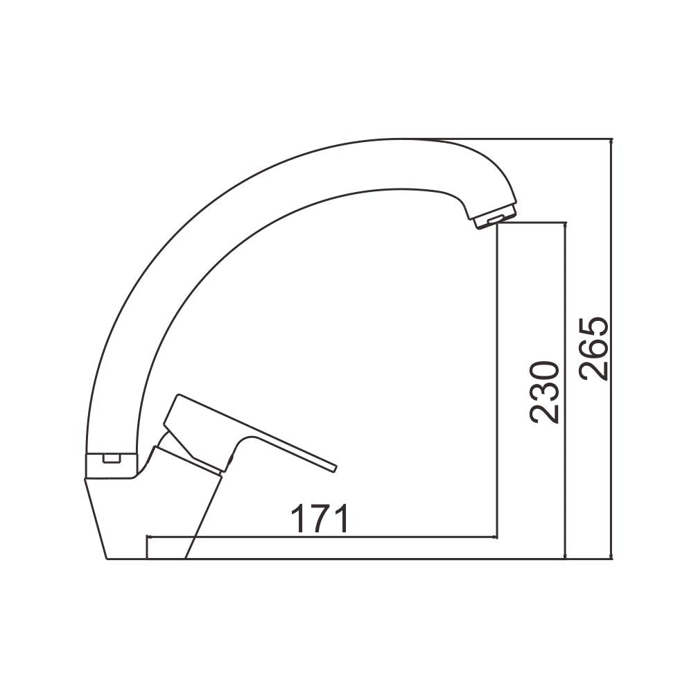 Ibergrif M14822 Square, Rubinetto da Cucina con Bocca Alta, Miscelatore Lavello, Cromo, Argento