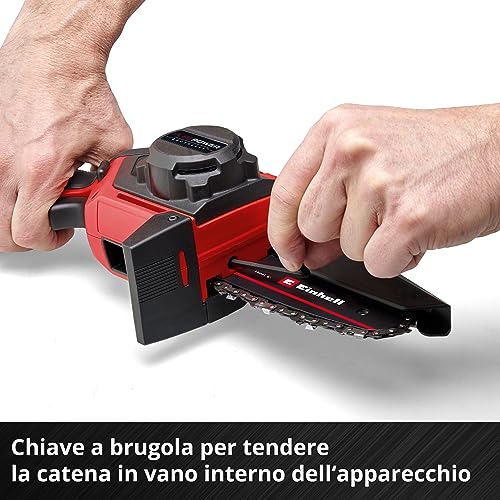 Einhell motosega a batterie GE-PS 18/15 Li BL-Solo Power X-Change (18 V, brushless, lunghezza di taglio 12,5 cm, cambio lama e catena senza attrezzi, senza batteria)