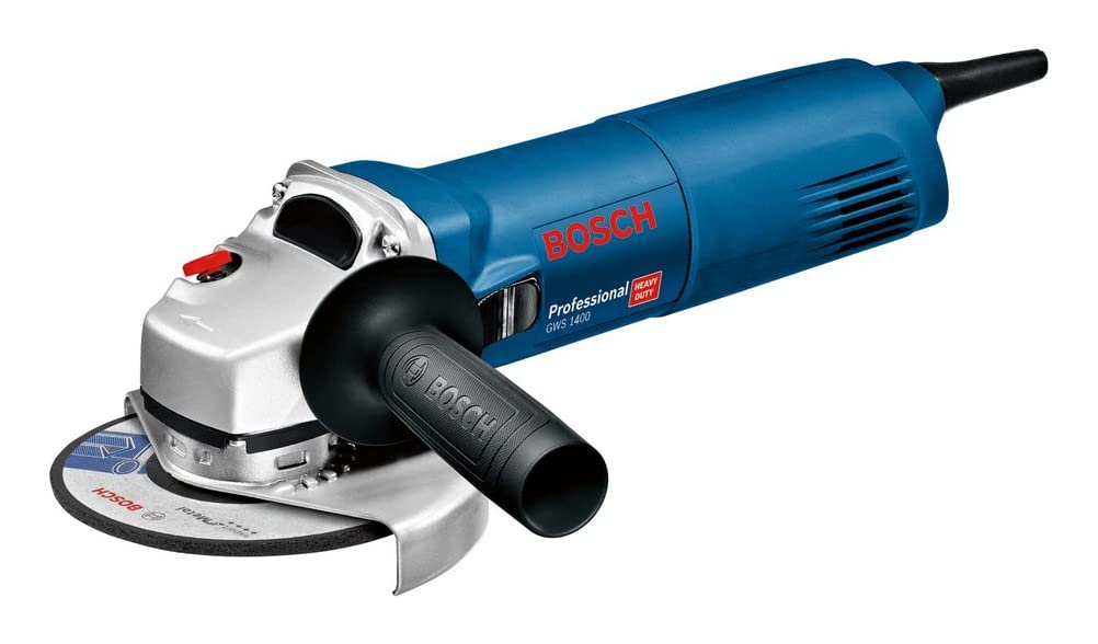 Bosch Professional Smerigliatrice Angolare Gws 1400 (Motore da 1400 W, Ø Disco 125 Mm, Flangia di Montaggio, Cuffia di Protezione, Dado di Serraggio, Chiave a Due Perni)